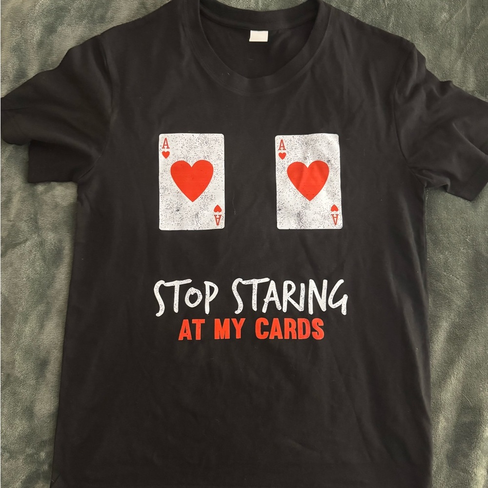 Black Graphic Tee with Red Accents